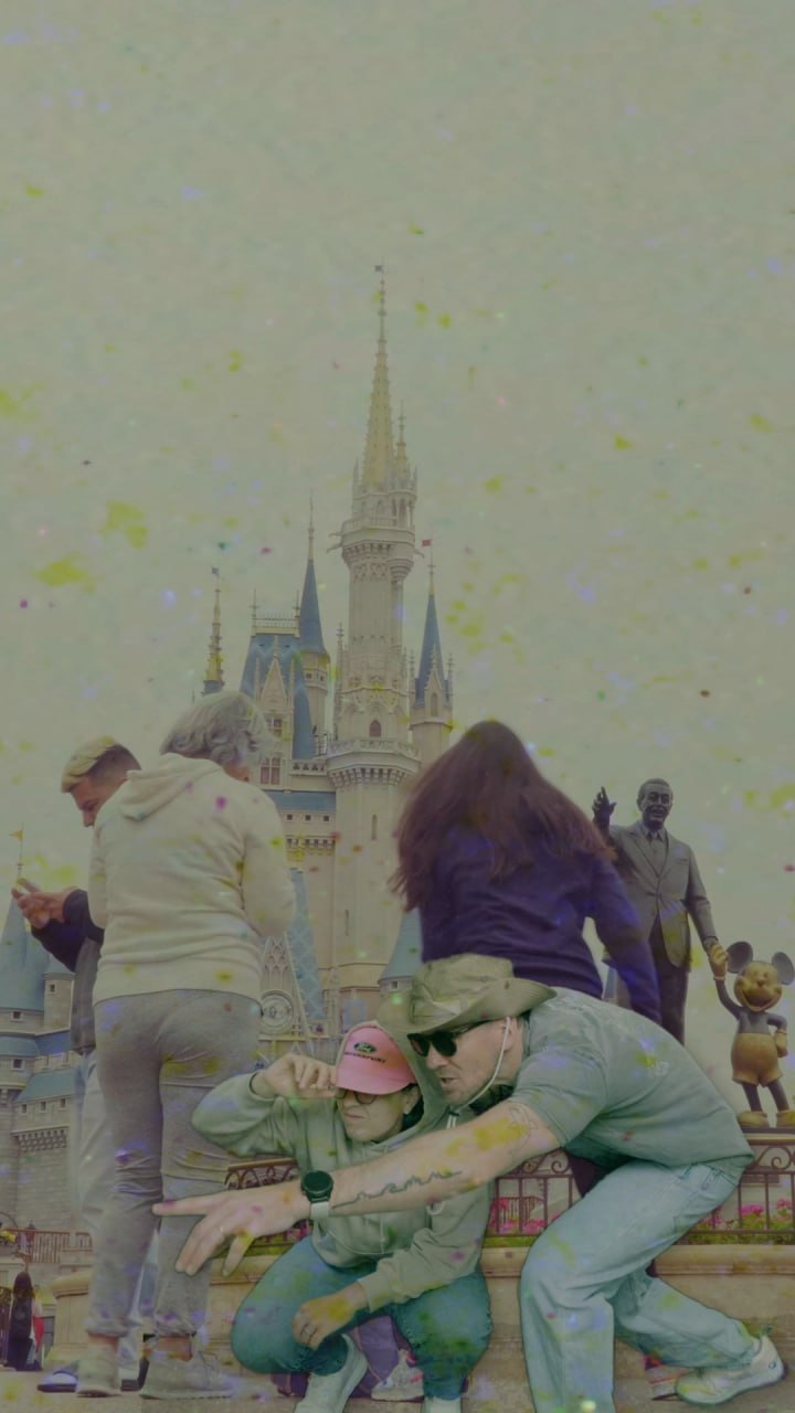 Final composite with castle background and VHS treatment